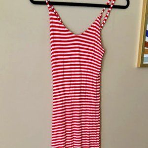 Red and White Stripped Sun Dress